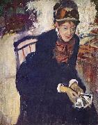 Edgar Degas, Portrat der Miss Cassatt, die Karten haltend